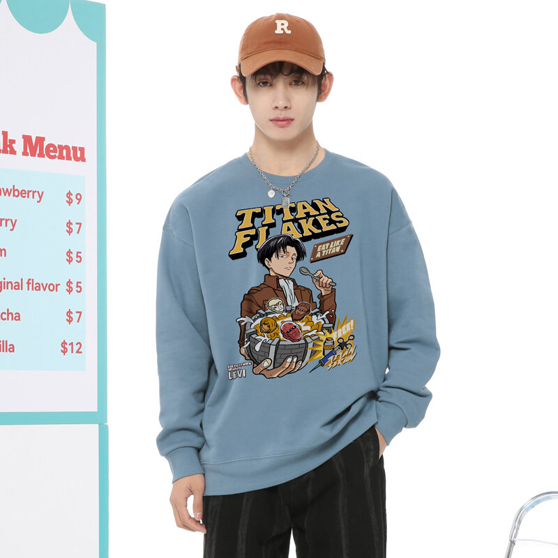 Attack The Giant Crewneck Hoodie Men Fall Two Yuan Liwill Soldier Printed Clothes Fall Teen Tide
