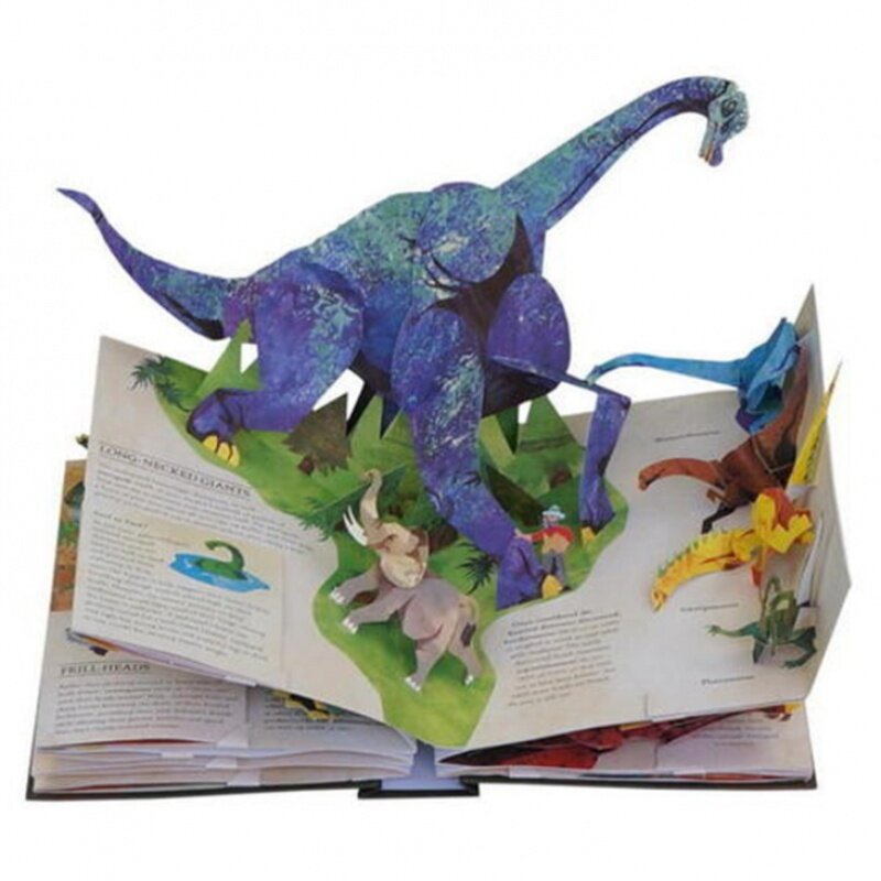 Colección de impresión personalizada para niños, diseño de animales en inglés, dinosaurio Dino Story, solapa 3D, imagen emergente
