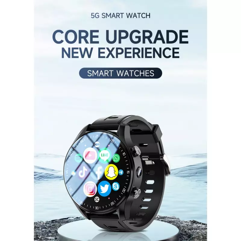 A7 4G Smart Watch SIM Card Dual Camera Video Call 128GB Storage with Wifi GPS Waterproof Google Play Store for Men Women Gift