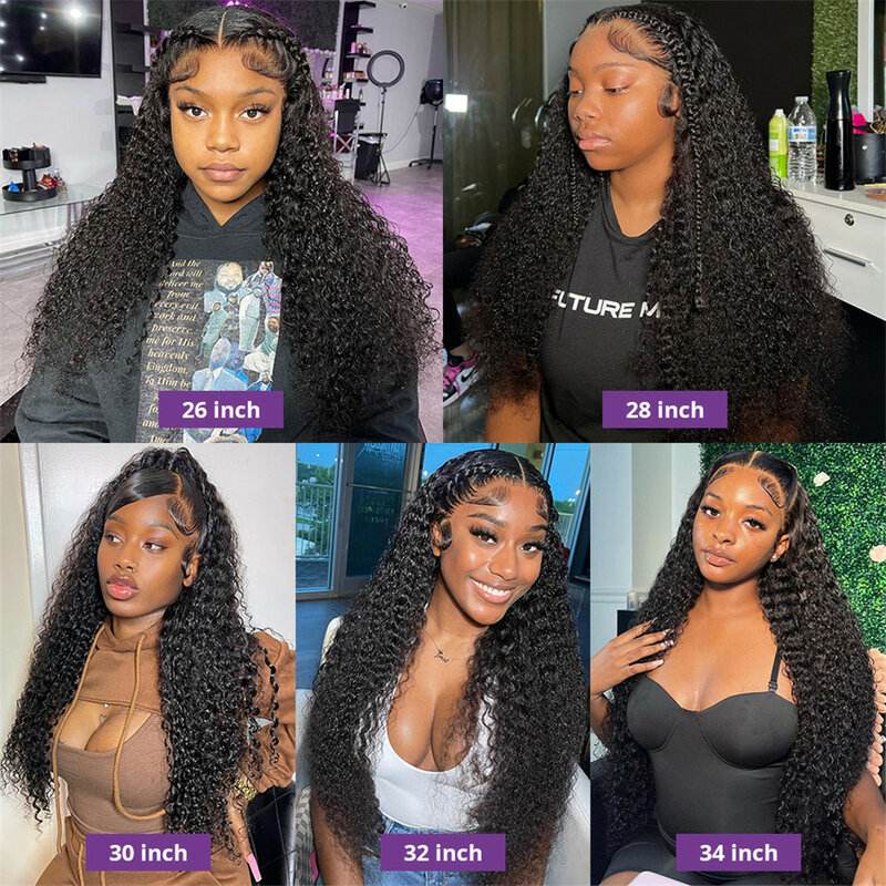 Curly Human Hair Wig Deep Wave Frontal Wig 13x6 Hd Lace 4x4 Closure Wigs For Black Women 30 32 Inch Water Wave Lace Front Wig