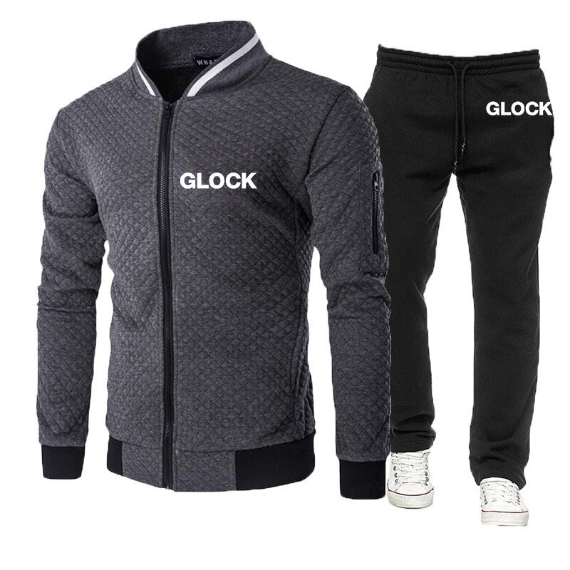 글록 완벽한 슈팅 지퍼 코트, 용수철 가을 피트니스 러닝 운동복 레저 스포츠 세트, 신상 패션