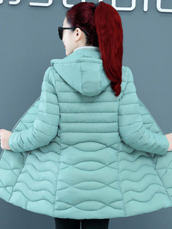 여성용 긴 따뜻한 코트, 초경량 다운 코튼 재킷, 여성용 오버코트, 힙 길이 후드, 겨울 2023, 두꺼운 옷