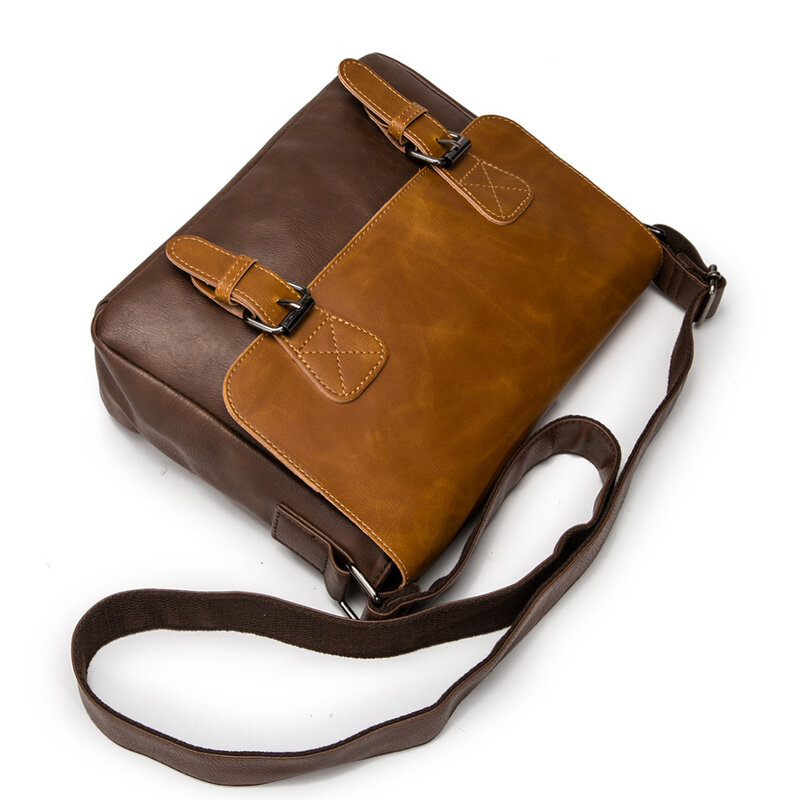 Модная сумка-мессенджер из искусственной кожи, мужская кожаная сумка через плечо, мужская повседневная сумка-слинг для отдыха, работы, путешествий, портфель, сумка