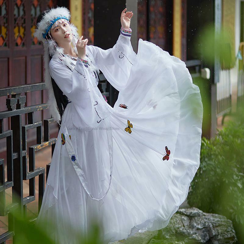 Estilo Chinês Tradicional Hanfu Xiangfei Cosplay Vestido Mulheres Fada Estilo Nacional Traje De Dança Folclórica Fotografia Vestuário
