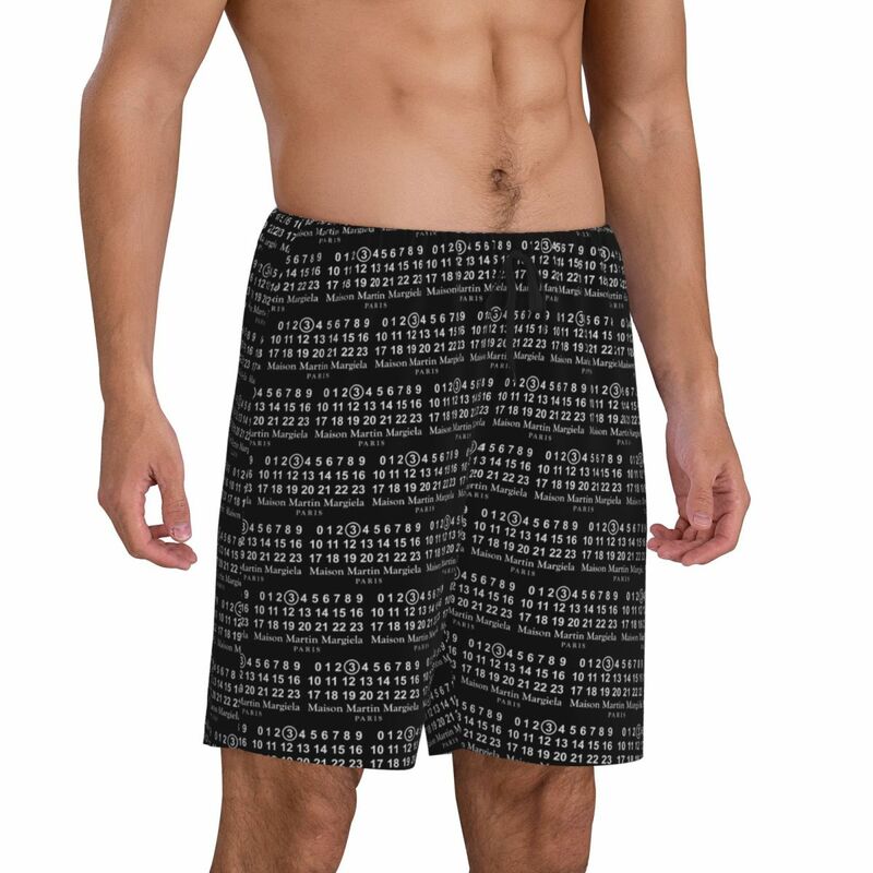 Custom Mm6 Margielas Pajama Shorts for Men Sleepwear Lounge Bottom Stretch Sleep Short Pjs with Pockets