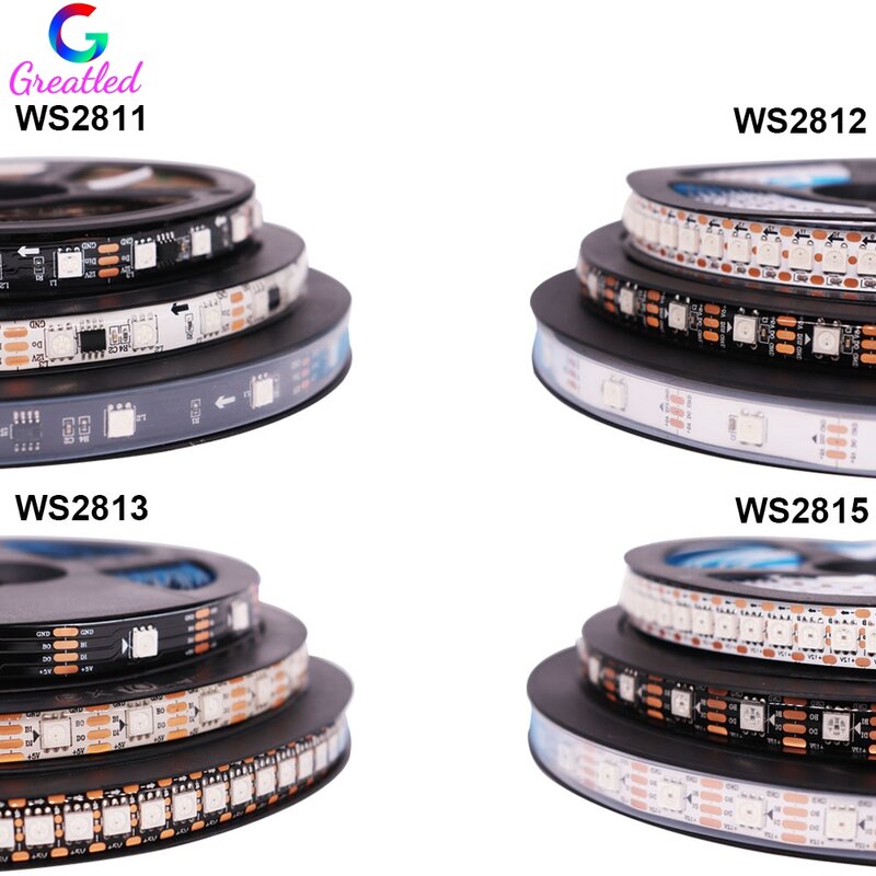 WS2812B WS2811 WS2813 WS2815 30/60/144 leds/m Smart Pixel RGB LED Streifen WS2812 Einzeln Adressierbaren Led-Band Licht DC5V 12V