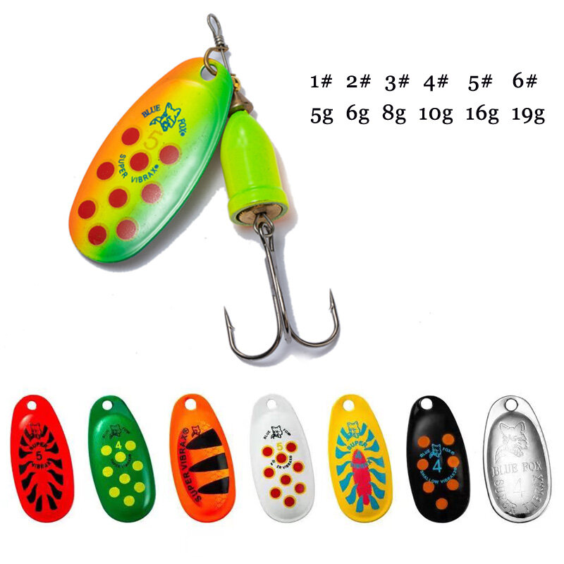 FT New Metal Fishing Lure 1#-6# 5g 6g 8g 10g 16g 19g Spinner Bait High Quality Hard Baits Treble Hook Fishing Tackle For Pike