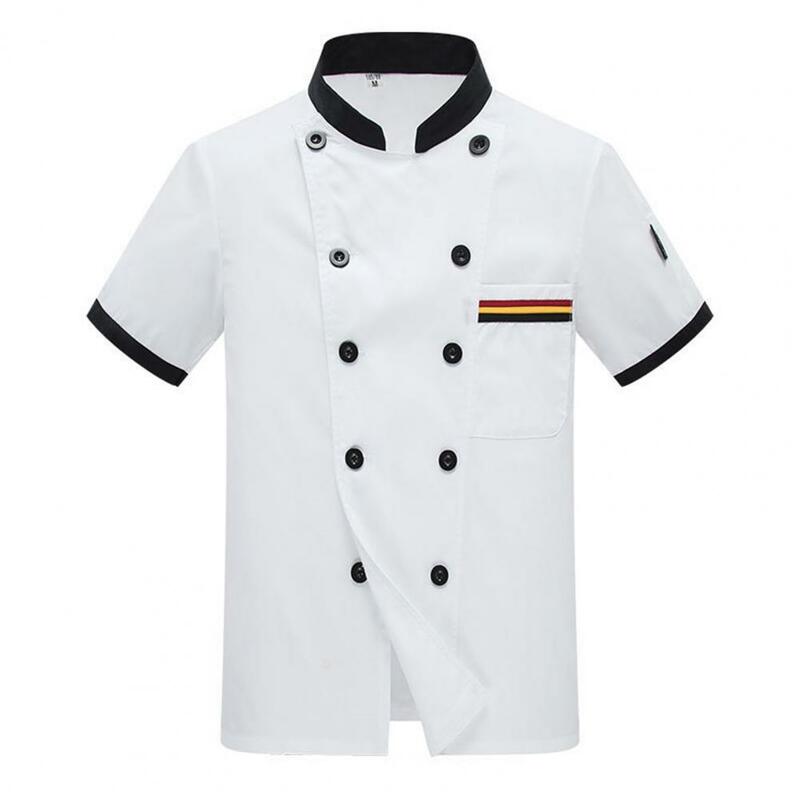 Unisex Chef Jacket  Color Matching   Chef Coat Moisture Absorption Chef Coat Shirt
