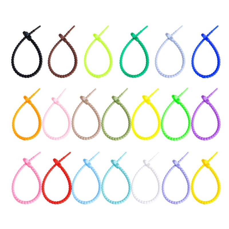 20 لونًا من حبل السيليكون على شكل نجوم شريط ربط خط البيانات ملحقات سلسلة المفاتيح ذاتية الصنع