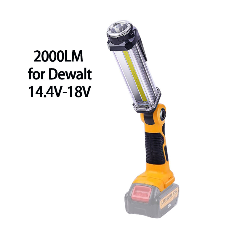 Światło robocze LED dla Dewalt 14.4V-18V bateria litowa 2000lm latarka USB nowa przenośna latarka LED