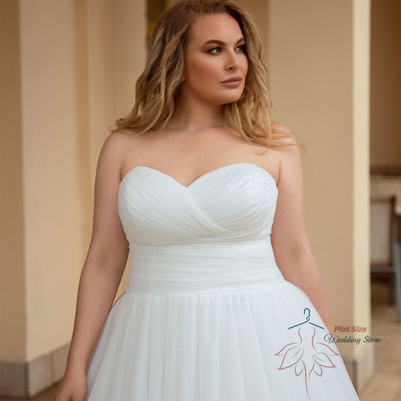 클래식 웨딩 드레스 플러스 사이즈 2023, 연인 엠파이어 신부 가운, 레이스업 얇은 명주 그물 A라인 스윕 트레인 가운