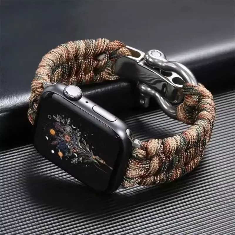 Cinturino sportivo in corda per Apple Watch 8 Ultra 2 Band 49mm 45mm 41mm Survival Outdoor bracciale iWatch 9 7 6 5 4 SE 44mm 40mm 42mm 38mm