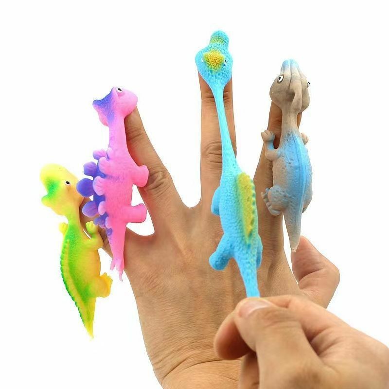 5 szt. 10 szt. Dinozaury zabawki do wyrzucania palców gumowy dinozaur chłopców z procy upominki na przyjęcie urodzinowe dzieci ozdoba na imprezę z dinozaurami gif