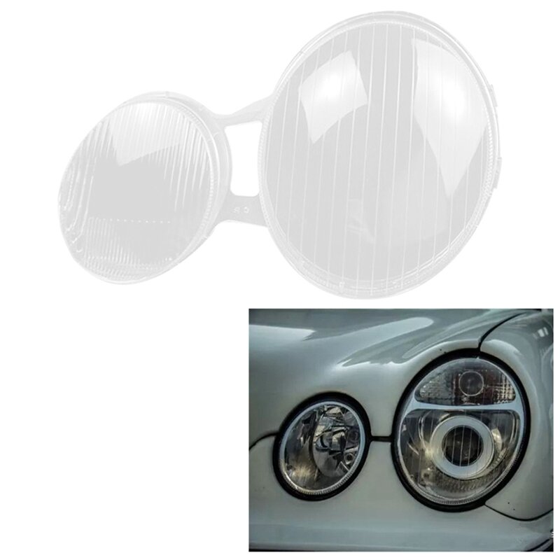 غطاء هيكل المصباح الأمامي للسيارة ، غطاء عدسة شفاف يناسب بنز-من 210 ، E200 ، E240 ، E320 ، E430