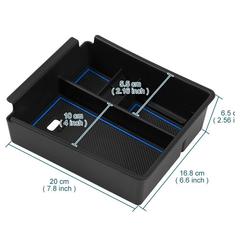 Car Central Console Armrest Storage Tray Box With Blue Rimed Pads ABS Fit for Hyundai Tucson NX4 2022 2021 New