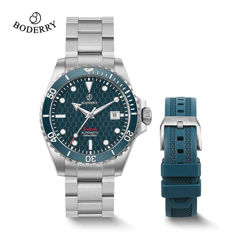 Boderry Titanium Diver Wristwatch Watch Automatic Mechanical Sport 100M Waterproof New Luxury Watches For Men