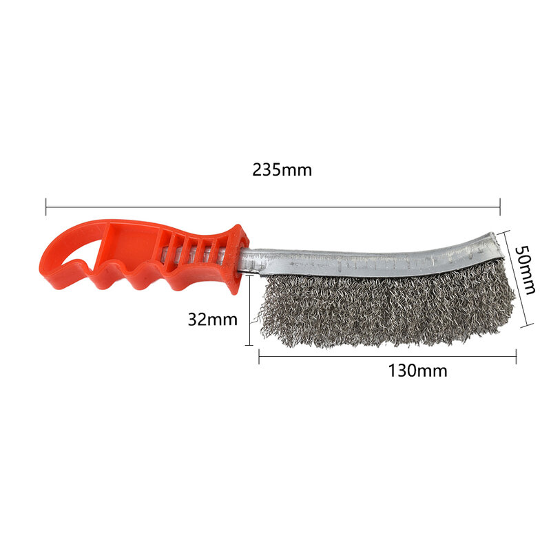Tools Brush Steel For Metal Rust Hand Stainless Wire Cleaning Removal Welding Prep Red+Silver Workshop Seam Hot