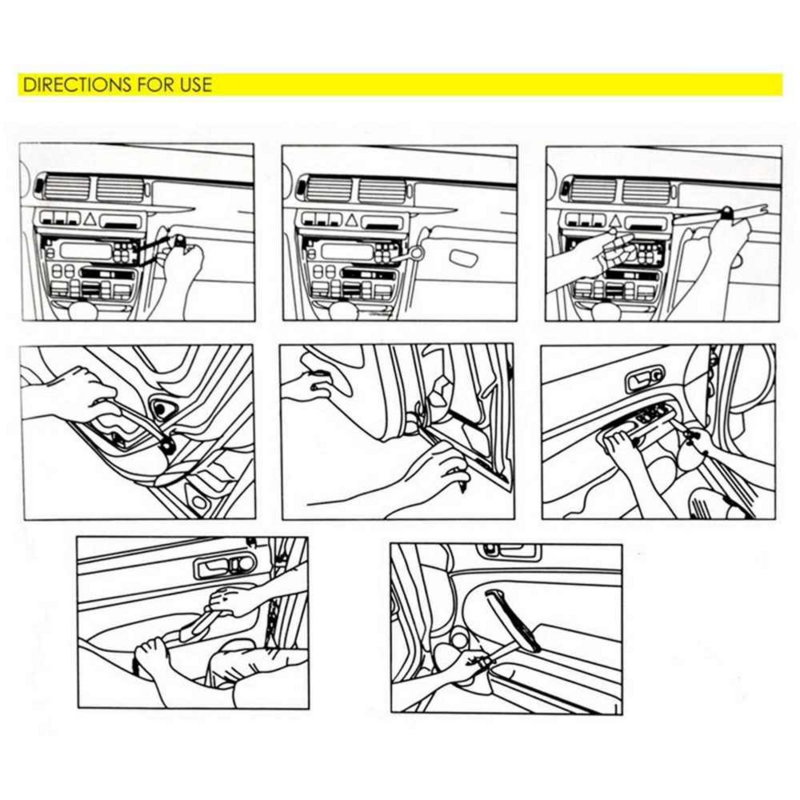 1PC Panel radia samochodowego narzędzie do usuwania wnętrza Dash Audio instalacja naprawa akcesoriów narzędzie plastikowe Car styling żółty