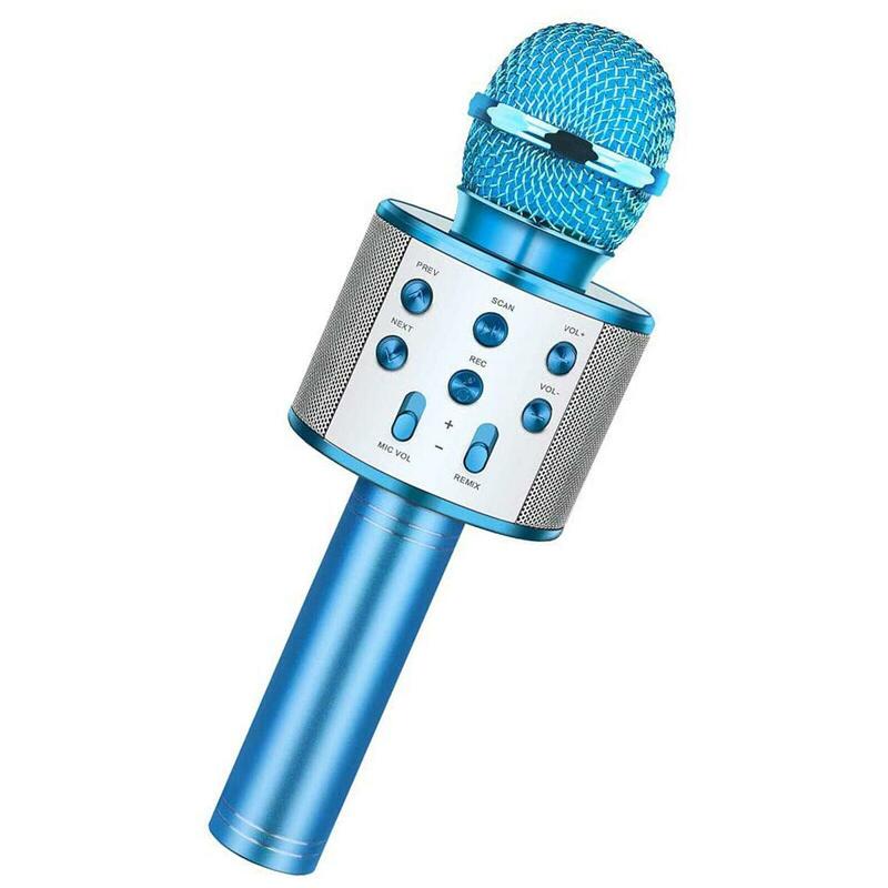Mikrofon Karaoke Handheld Farbe LED blinkenden Mikrofon Lautsprecher tragbare drahtlose All-in-One Bluetooth Ktv Maschine Audio l5n7