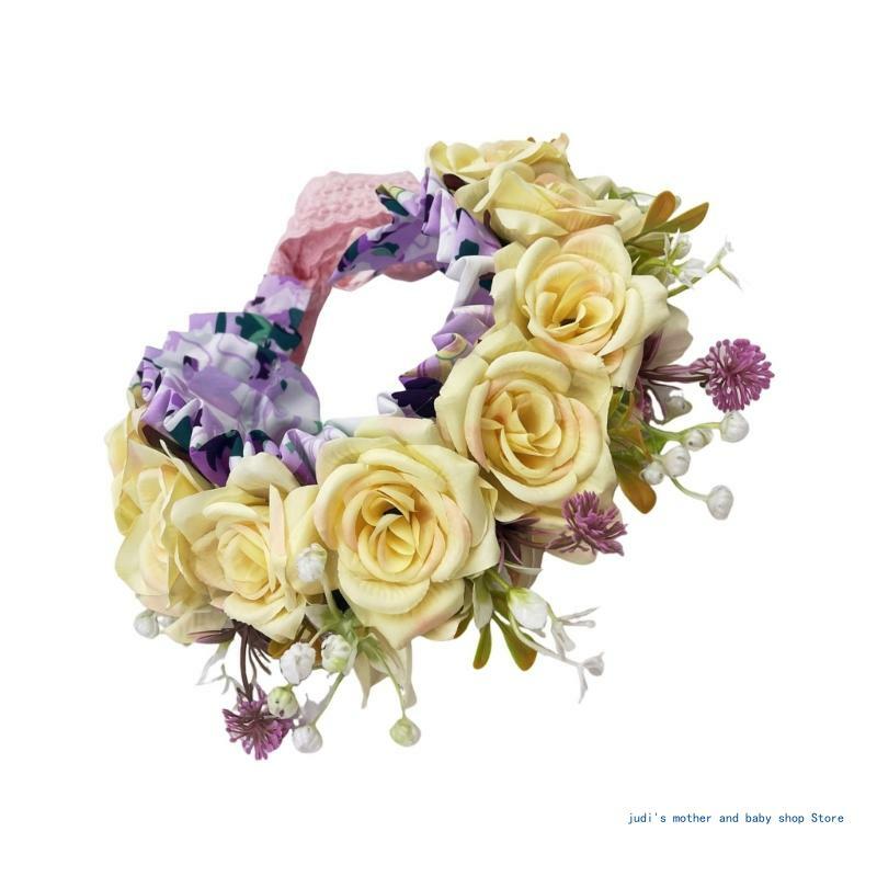 67JC pasgeboren douchecadeau foto rekwisieten elegante bloem hoofdband fotostudio accessoires