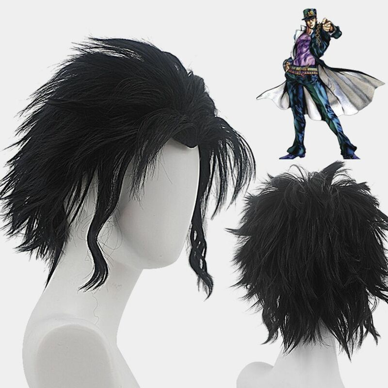 Wig Anime wig cos rambut palsu sintetik Cosplay terbalik biru dan hitam