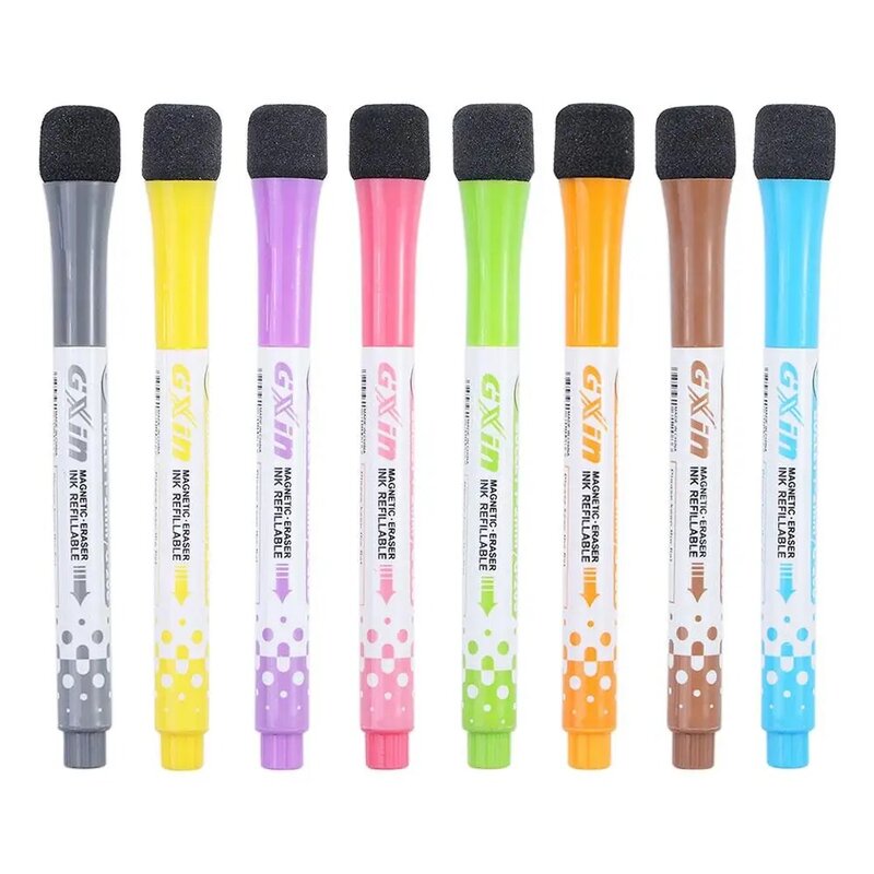 안전한 잉크 보드 마커, 지울 수 있는 마그네틱 화이트보드 펜 마커, 어린이 그림 펜, 그래피티 펜, 8 가지 색상, 1PC