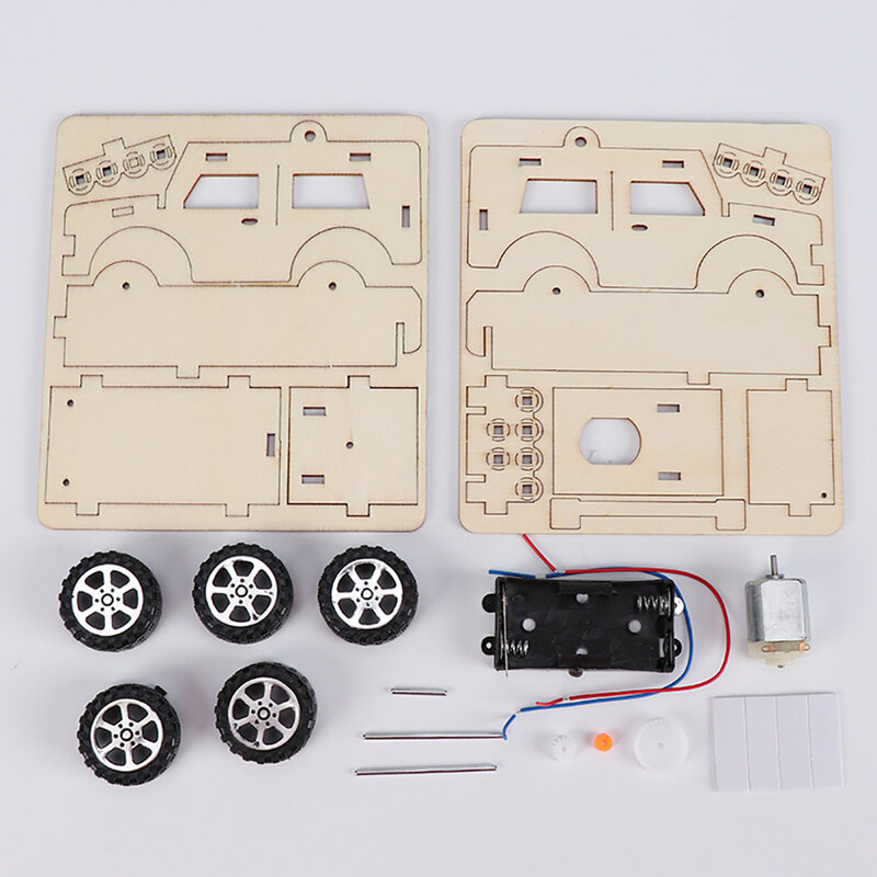 2023 tecnologia criativa gizmo diy elétrica jeep carro ciência ciência das crianças experimento carro elétrico montado kit de madeira