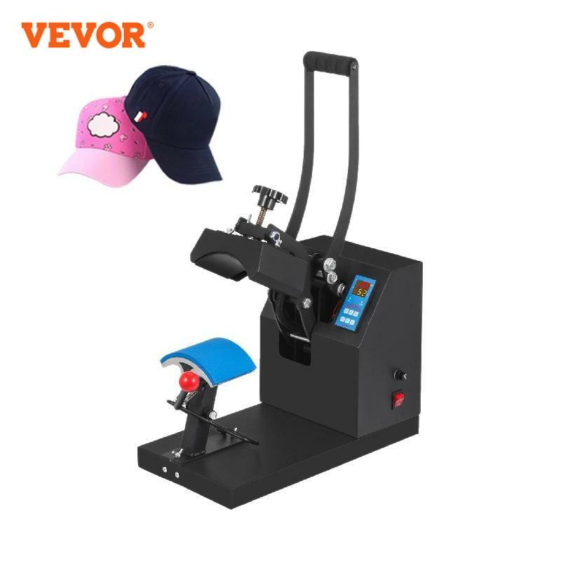 VEVOR Hat Cap Heat Press 5.5 x 3.5 inch Heat Transfer Stamping Sublimation Machine Digital Display Clamshell for DIY Advertising