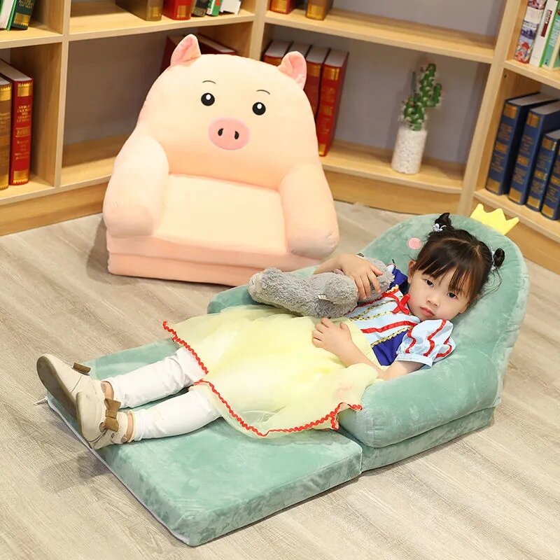 Sofa Besar Sofa Anak-anak Lucu Kartun Malas Lipat Kursi Anak Tempat Tidur Anak Perempuan Putri Bayi Balita Tujuan Ganda Kursi Anak Semua Sofa