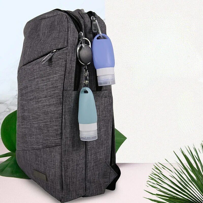 AfricBottle-Kit de voyage en silicone, bouteille à pression d'emballage pour la gratitude, shampooing, bain, petit échantillon, beaucoup de bleu et vert, 38ml, 60ml, 90ml