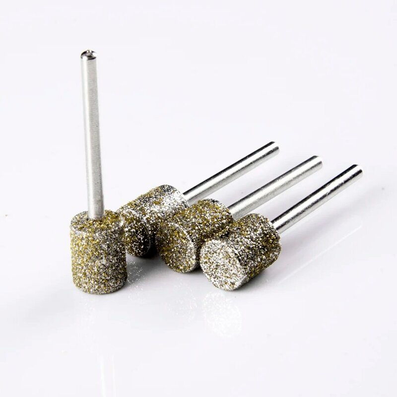 5pcs 60 # fresa diamantata punte per pelatura in metallo punte per molatura in giada di pietra 3/4/5/6/8/10mm punte per lucidatura a punta diamantata