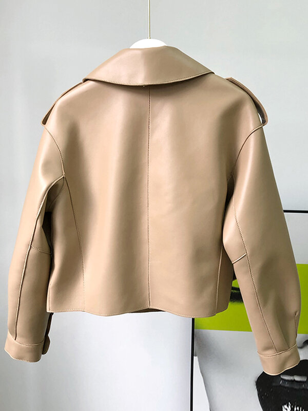 FTLZZ весенне-осенняя Новая модная женская куртка из искусственной мягкой кожи, свободное короткое пальто из искусственной кожи на одной пуговице, шикарная верхняя одежда