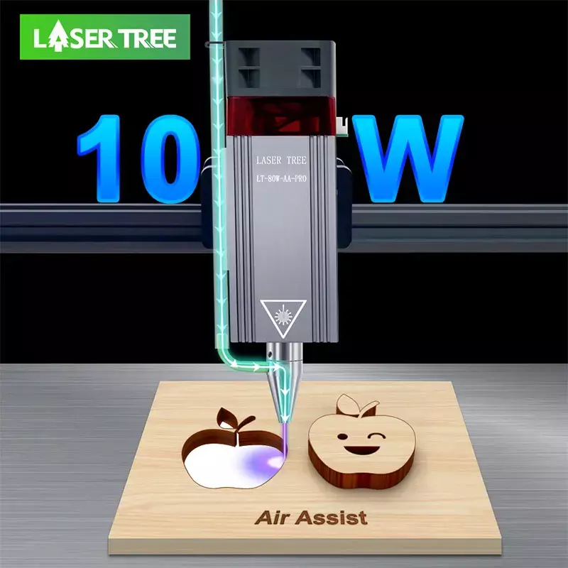 LASER TREE 80W Laser Head with Air Assist 40W Blue Light TTL Module for CNC Laser Cutter Woodworking Tools Engraving Tool Heads