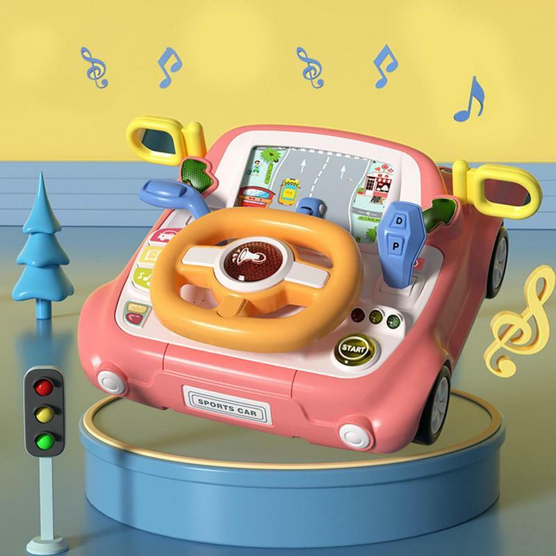 Steering Wheel Toys  Educational Simulation Stroller Steering Wheel Vocal Toys Pretend Play Driving Learning Toy Steering Wheel