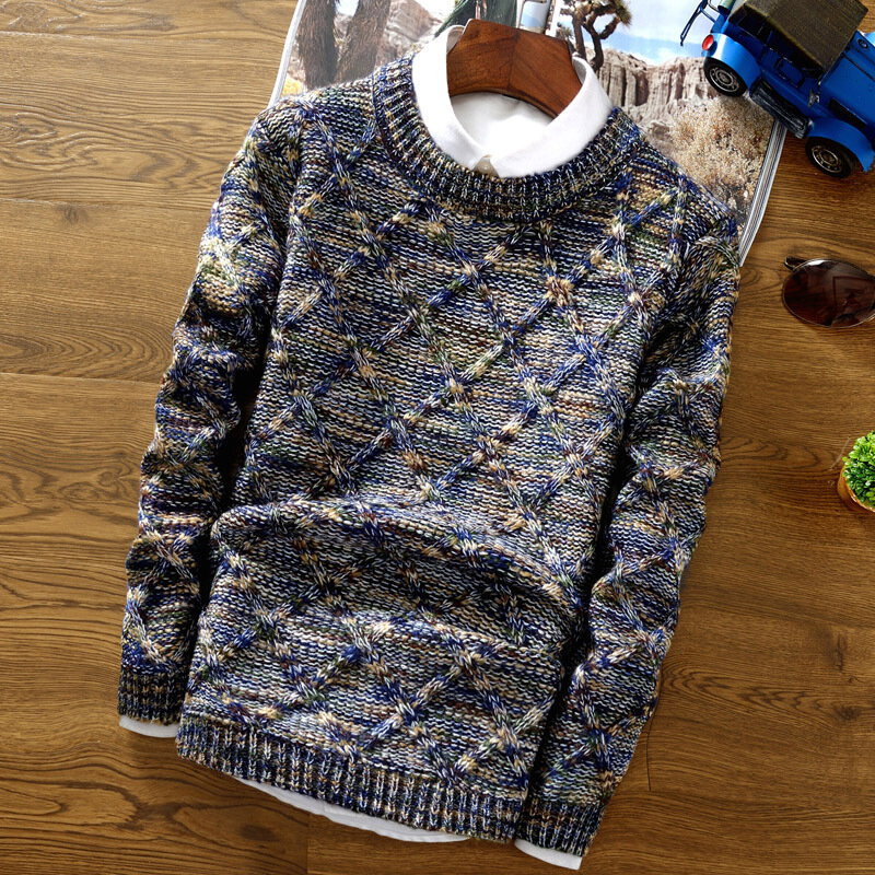 Męska swobodny sweter jesień zima Slim Fit pulower z długim rękawem kurtka męska moda dzianinowe swetry odzież męska odzież męska