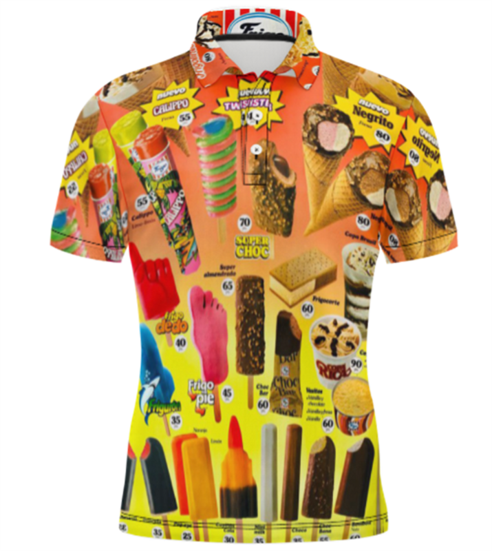 남녀공용 아이스크림 3D 프린트 반팔 폴로 티셔츠, 캐주얼 하라주쿠 셔츠, 멋진 하이 퀄리티 상의, 최신 여름 패션