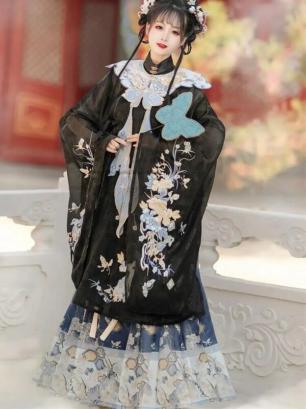 Vestido tradicional chinês bordado hanfu feminino, elegante conjunto de cosplay, estilo oriental, primavera e verão