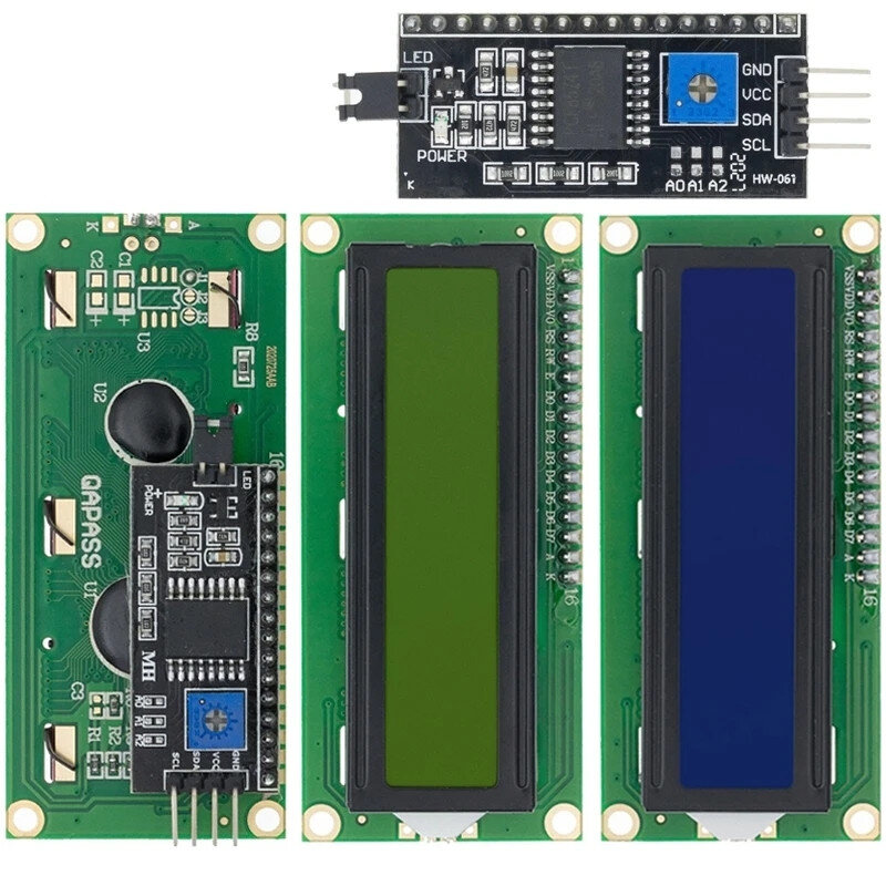 液晶画面,青と緑のバックライト付き,lcd1602,5v,液晶画面