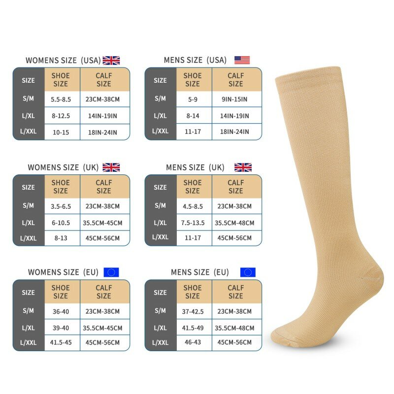 Cycling Long Compression Socks Men's and Women's Calf Outdoor Fitness Running Pressure Socks