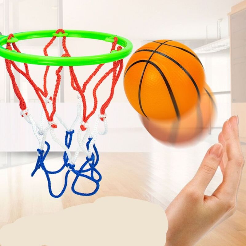 Plastic Funny Basketball Hoop Toy Kit Sports Game Toy Sensory Training No-punch Portable Basketball Adults