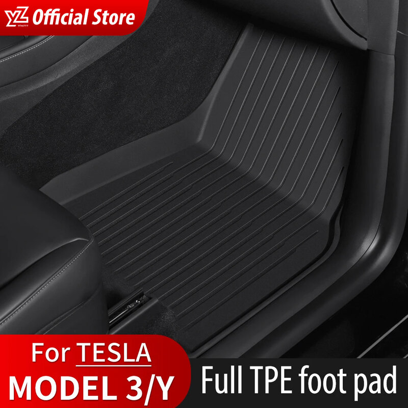 YZ For Tesla Trunk Mat Model Y Model 3 Floor Mat 2021-2024 Luggage Mat   TPE waterproof Anti-Slip Set Floor Liner Mat