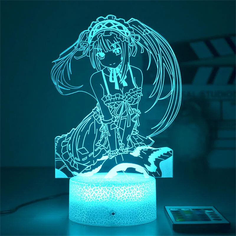 하츠네 미쿠 아크릴 LED 야간 조명 애니메이션 램프, 귀여운 예쁜 소녀, 7/16 색상, 섹시한 여성 테이블 램프, 침실 장식, 3D 야간 조명
