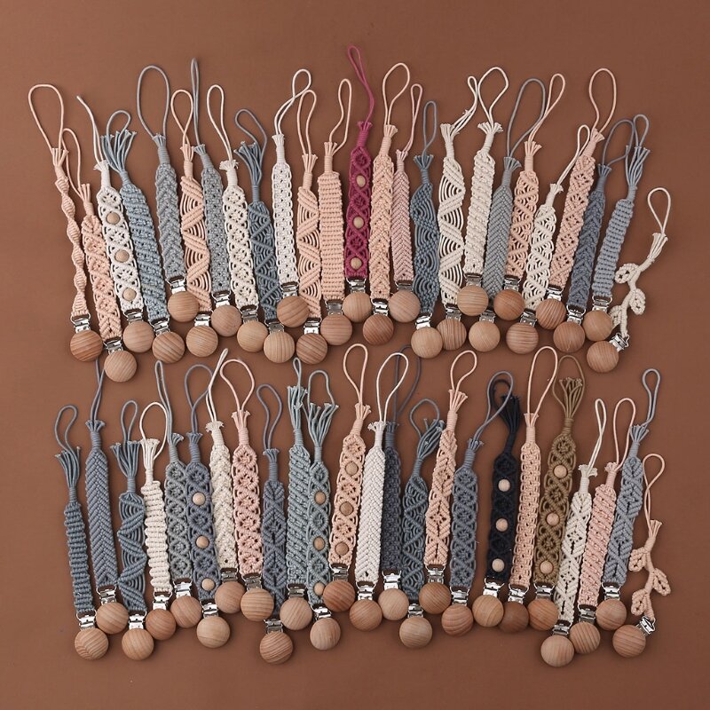 Boho Baby Shower Gift Soother Knit Chain Gaya Bohemian untuk Bayi Perempuan Laki-Laki