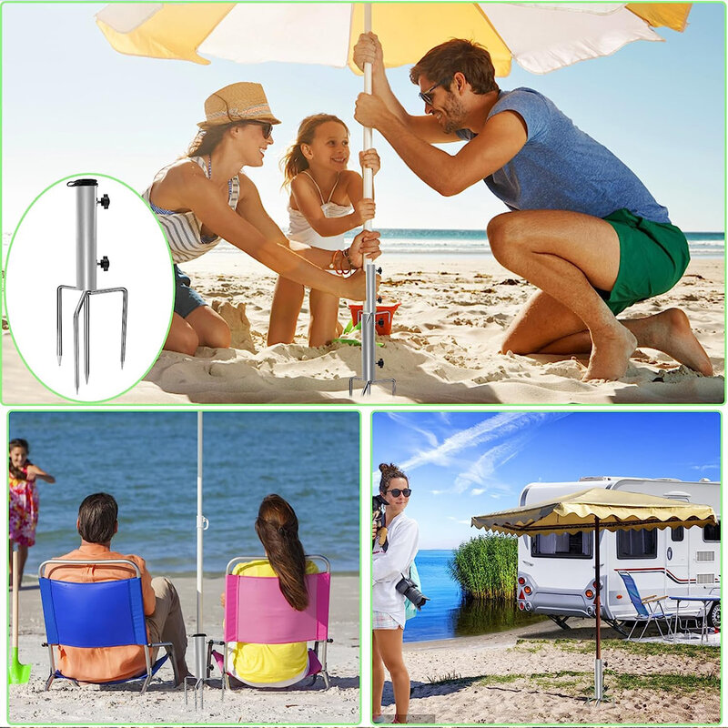 Piquet de sol stable pour l'extérieur, supports de parapluie, extérieur, camping, pique-nique