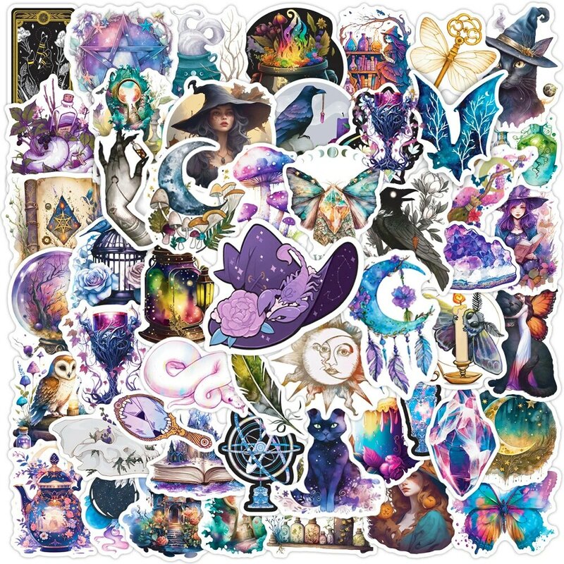10/30/50pcs Cool Gothic Witch Cartoon Stickers Anime Graffiti Decals DIY Laptop Suitcase Phone Diary Decoration Sticker Kids Toy