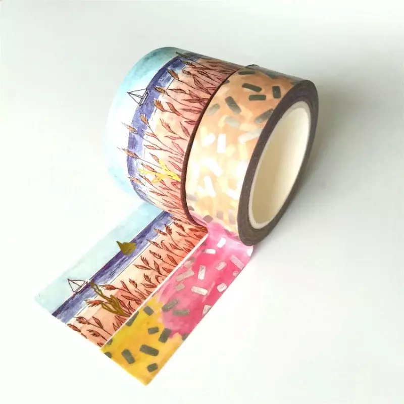 Kunden spezifische Produkt dekoration gedruckt weißen Papier block Washi Bänder Set Aufkleber Briefpapier Bänder für Urlaub Handwerk