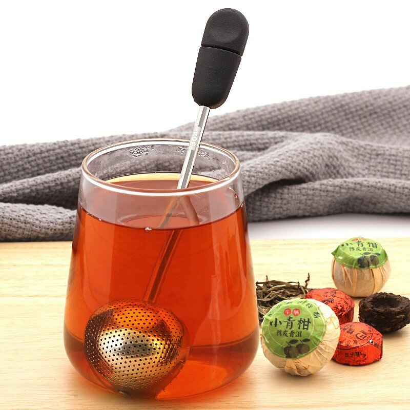Wielofunkcyjny zaparzacz do herbaty jednostronnie obracająca się kulka filtr do herbaty siatka z miękka rączka przenośnym filtr do herbaty z drobnymi oczkami