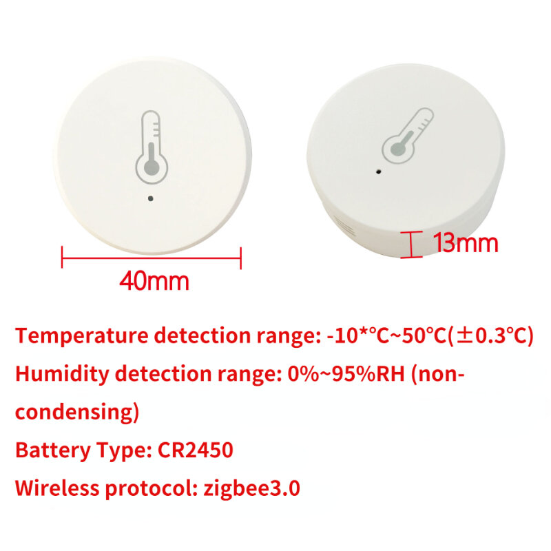 Sensor de temperatura y humedad Tuya ZigBee 3,0, funciona con Alexa, Google Home, Smart Home, Smart Life/Tuya App, Control inteligente