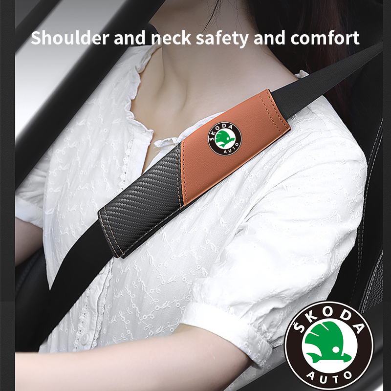 1Pcs car seat belt cover shoulder pad interior accessories for  Skoda VRS Octavia KAMIQ KAROQ Car