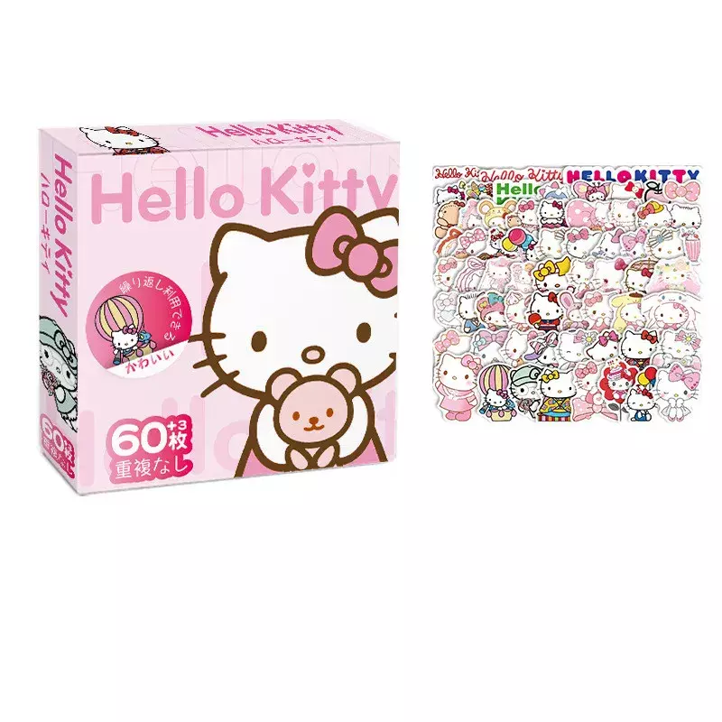 60 pz/scatola adesivi Anime Kawaii Sanrio Hello Kitty Kuromi Cinnamoroll Pochacco adesivi cancelleria fai da te simpatico cartone animato adesivo regalo